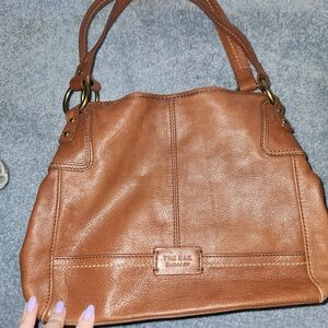 The Sak Cognac Brown Pebbled Leather Shoulder Bag